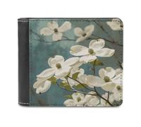 BTCOWZRV Spring Dogwood Blossoms Slim Wallets for Men Bifold Wallet