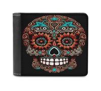 BTCOWZRV Sugar Skulls Day of The Dead Slim Wallets for Men Bifold Wallet