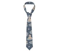 BTCOWZRV Teddy Bear Ties for Men Classic Neck Tie Silk Necktie Formal Business Wedding Neckties Fashion Tie, Black, One Size, Black, One Size