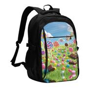 BTCOWZRV Travel Laptop Backpack Business Backpack for Men Women Candy Land Travel Backpack with USB Charging Port