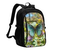 BTCOWZRV Travel Laptop Backpack Business Backpack for Men Women Charming butterfly Travel Backpack with USB Charging Port