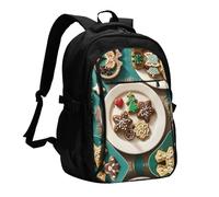 BTCOWZRV Travel Laptop Backpack Business Backpack for Men Women Christmas cookies Travel Backpack with USB Charging Port