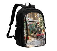 BTCOWZRV Travel Laptop Backpack Business Backpack for Men Women christmas train Travel Backpack with USB Charging Port