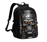 BTCOWZRV Travel Laptop Backpack Business Backpack for Men Women Cool Evil Skull Travel Backpack with USB Charging Port