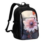 BTCOWZRV Travel Laptop Backpack Business Backpack for Men Women Flower Blossom Travel Backpack with USB Charging Port
