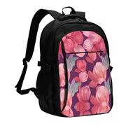 BTCOWZRV Travel Laptop Backpack Business Backpack for Men Women Peony petals pattern Travel Backpack with USB Charging Port