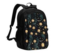 BTCOWZRV Travel Laptop Backpack Business Backpack for Men Women Repeating sun pattern Travel Backpack with USB Charging Port