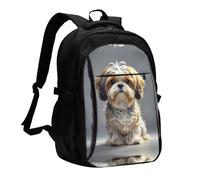 BTCOWZRV Travel Laptop Backpack Business Backpack for Men Women Shih Tzu Dog Travel Backpack with USB Charging Port
