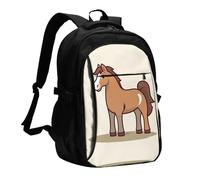 BTCOWZRV Travel Laptop Backpack Business Backpack for Men Women Simple horse cartoon Travel Backpack with USB Charging Port
