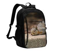BTCOWZRV Travel Laptop Backpack Business Backpack for Men Women Squirrel Just Laying Travel Backpack with USB Charging Port