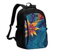 BTCOWZRV Travel Laptop Backpack Business Backpack for Men Women Tropical leaves pattern for tribal design Travel Backpack with USB Charging Port