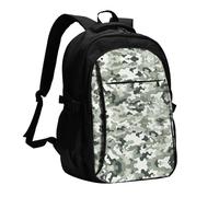 BTCOWZRV Travel Laptop Backpack Business Backpack for Men Women White camouflage Travel Backpack with USB Charging Port