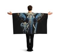 BTCOWZRV Two elephants on black background two elephants Flag Cape with Sleeves for Adults, Wearable Flag Cloak Lightweight Body Flag Cloak Outfits Costume Accessories for Party Favors Celebrations