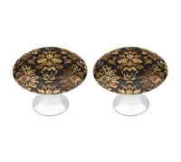 BTCOWZRV Vintage Gold Black Tan Floral 2 Pack Cabinet Knobs Drawer Pulls