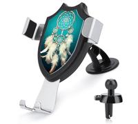BTCOWZRV White Dream Catcher Feather Car Phone Holder [Upgraded Strongest Suction & Clip] Cell Phone Mount for Dashboard Windshield Vent Wall, Universal Hands Free Automobile Cradle for Women Men