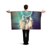 BTCOWZRV White dream catcher feather Flag Cape with Sleeves for Adults, Wearable Flag Cloak Lightweight Body Flag Cloak Outfits Costume Accessories for Party Favors Celebrations