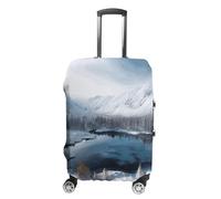 BTCOWZRV Winter Mountains Snow Scene Travel Luggage Cover Dustproof Suitcase Cover Luggage Covers For Suitcase Thicken Elastic Suitcase Protector Washable Baggage Covers Fit 19-32 Inch Luggage, White,
