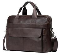 BTDAO Leather Briefcase 15 inch Laptop Bag Messenger Shoulder Work Bag Crossbody Handbag for Business Travelling for Men Father Husband (CFC-Brown)