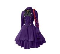 BTDECLAR Women's Halloween Costume Gothic Lolita Party Cosplay with Bow Ruffle Dress Crew Neck Long Sleeve Short Dresses Purple 5XL