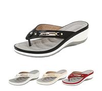 BTDECLAR Women's Wedge Sandals, Elegant Summer Sandals with Clip, Fashion Outdoor Sandals, Comfortable Hiking Sandals for Women, black, 7 UK