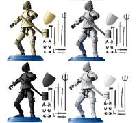 btdin Medieval Knight Action Figure, T13 Fifth Generation, Multi-Jointed, Armor, Weapons, Shields