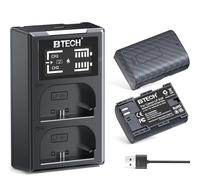 BTECH LP-E6P Battery 2600mAh 2-Pack with 18W USB-C PD Dual Charger, Compatible with Canon EOS R5 Mark II, R6 Mark II, EOS R, R5, R6, R7, 5D Mark IV, 90D, 80D, 6D II, 7D II Camera