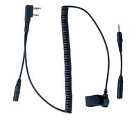 BTECH Universal 2-Pin K1 to 3.5mm Audio Adapter with One-Touch PTT - Premium Compatibility with BaoFeng, Kenwood Radios & 3.5mm Headsets with in-Line Mics