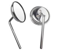 BTEDSXC Motorcycle Mirrors 1Pair Motorcycle Handlebar Rear View Mirrors Round Convex Clip On Motorbike Rearview Mirror Upgrade Accessories(Silver)