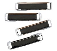BTEDSXC Outer Door Handle Caps Shell Compatible with for for 2015 2016 2017-2020 Outside Outer Door Handle Cover Trim Frame Cap Shell 1 Hole Mirror Chrome Silver ABS