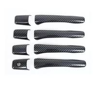 BTEDSXC Outer Door Handle Caps Shell Compatible with Mitsubishi for Outlander 2003 2004 2005 2006 Car Glossy Black Carbon Fiber Chrome Car Door Handle Cover Auto Parts