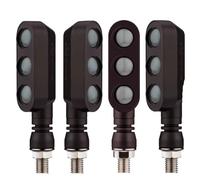 BTEDSXC Signal Light Universal E24 Motorcycle Turn Signals Light 3 In 1 Turn Signals Indicator DRL Stop Signals Flasher 10MM E For Mark