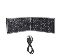 BTER Foldable Bluetooth Keyboard, Portable Full Size Ultra Slim Wireless Keyboard, USB Rechargeable Pocket Folding Keyboard with Independent Numeric Keypad for IOS, for Android, for Windows(Gray)