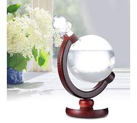 BTER Glass Weather Station Innovative Glass Storm Shape Glass Weather Forecast, Home Weather Station, Weather Glass, for Home Office (Mauhogany)