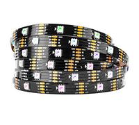 BTF-LIGHTING 16.4ft 150 Pixels WS2813 Upgraded WS2812B Individually Digital Addressable RGB Dual Signal LED Flexible Strip Light 5050 SMD Magic Dream Color IP30 Non- Waterproof DC 5V Black PCB