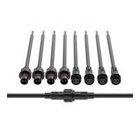 BTF-LIGHTING 2PIN Waterproof Electrical Connector 18AWG IP65 22mm Nut | 5Pairs Big Size Male Female Connector 7.87in/20cm Extension Cable For Truck Boat Indoor/Outdoor LED Strip Lights/String