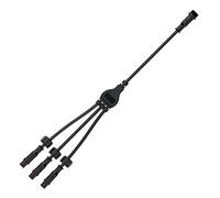 BTF-LIGHTING 3 Core 3 Pin Small Size IP65 Y Shape 1 Male Divided 3 Female Splitter Connector Black Plastics 0.32mm²/22AWG 15mm Nut 1 PCS