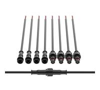 BTF-LIGHTING 3 Pin Waterproof Electrical Connector 22AWG IP65 Male Female Connector 7.87in/20cm Extension Cable for Truck Boat Indoor/Outdoor LED Strip Lights/String 15mm Nut Small Size 5 Pairs