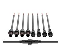 BTF-LIGHTING 3PIN Waterproof Electrical Connector 18AWG IP65 22mm Nut | 5Pairs Big Size Male Female Connector 7.87in/20cm Extension Cable For Truck Boat Indoor/Outdoor LED Strip Lights/String