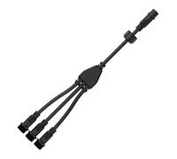 BTF-LIGHTING 4 Core 4 Pin Big Size IP65 Y Shape 1 Male Divided 3 Female Splitter Connector Black Plastics 0.5mm²/20AWG 22mm Nut 1 PCS
