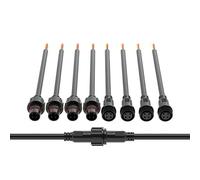 BTF-LIGHTING 4 Pin Waterproof Electrical Connector 20AWG IP65 Male Female Connector 7.87in/20cm Extension Cable for TrucBoat Indoor/Outdoor LED Strip Lights/String 22mm Nut Big Size 5 Pairs