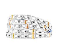 BTF-LIGHTING 5050 RGBCW RGB+Cool White(6000K-6500K) 4 Colors in 1 LED 5m 16.4ft 60LEDs/m Multi-Colored LED Tape Lights IP30 Non-Waterproof White PCB DC12V(Power Supply&Controller are NOT Included)
