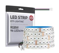 BTF-LIGHTING 5050SMD RGBW 4IN1 LED Strip Dimmable RGB + Cool White(6000K-6500K) 24V 5M 96LEDs/m White PCB IP65 Waterproof Color Changing for Bedroom, Kitchen, Living Room, DIY Home Decor(Strip Only)