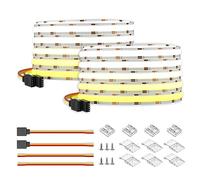 BTF-LIGHTING COB CCT Flexible High Density FCOB LED Strip 10M(2x5M) 640LEDs/m Tunable 3000K-6000K CRI＞90 Dimmable Deformable LED Light Ribbon IP30 DC24V(Only LED Strip)