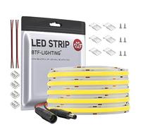 BTF-LIGHTING COB LED Strip Light 10M 528LEDs/m FCOB Dimmable Light Uniformity Flexible High Density Warm White 24V 10mm Width LED Tape for Bedroom Kitchen Home Interior Decoration(Only LED Strip)