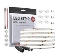 BTF-LIGHTING COB LED Strip Light 10M 528LEDs/m FCOB Dimmable Light Uniformity Flexible High Density Natural White 24V 10mm Width LED Tape for Bedroom Kitchen Home Interior Decoration(Only LED Strip)
