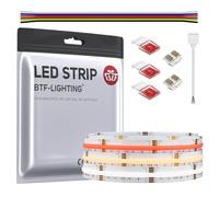 BTF-LIGHTING COB RGBCCT Flexible High Density LED Strip FCOB 3M 960LED/M 2880LEDs DC24V IP30 Non Waterproof Multicoloured for TV Room Party DIY Home Decoration(Only LED Strip)