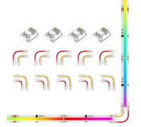 BTF-LIGHTING FCOB 3pin 10mm Transparent Connector Kit - L & R, Strip Connectors for Gapless Soldering & LED Strips