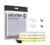 BTF-LIGHTING FCOB COB FOB Flexible High Density CCT LED Strip 3.2FT/1M 640LEDs Tunable 3000K-6000K CRI>90 Dimmable Deformable LED Light Ribbon for Bedroom Kitchen Home Indoor Decoration DC24V 14W