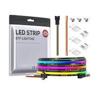 BTF-LIGHTING FCOB SPI RGB Flexible High Density LED Strip COB WS2811 IC LED Strip 3M 630LEDs/m DC24V Black PCB IP30 Chasing Colour(Without Controller and Power Supply)