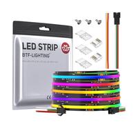 BTF-LIGHTING FCOB SPI RGB Flexible High Density LED Strip COB WS2811 IC LED Strip 5M 630LEDs/m DC24V Black PCB IP30 Chasing Colour(Without Controller and Power Supply)